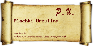 Plachki Urzulina névjegykártya